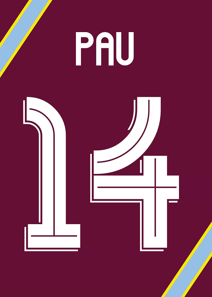 Pau Torres Number 14 Aston Villa Football Jersey