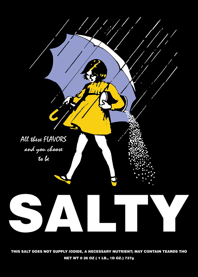 Salty Illustration with Girl and Umbrella