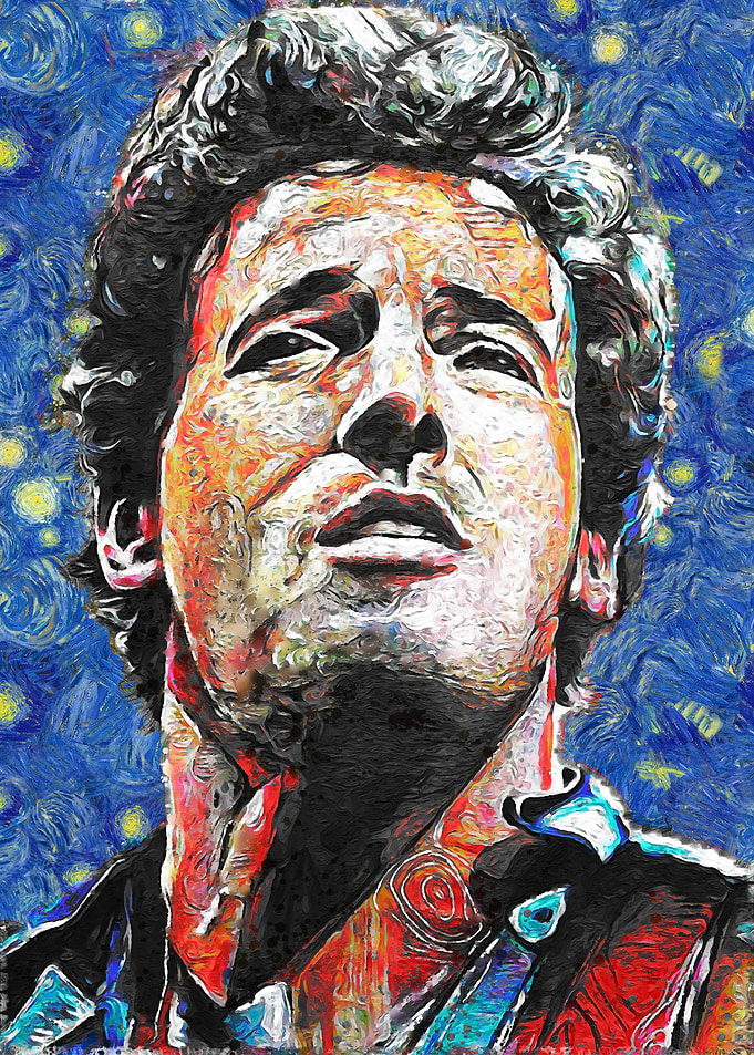 Bruce Springsteen Starry Night Portrait