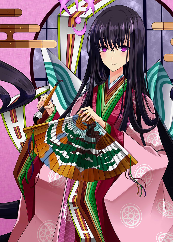 Girl withFan and Brush