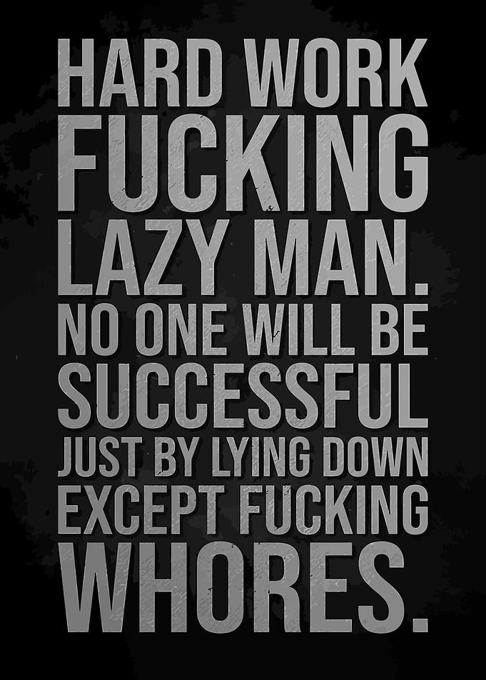 Hard Work Motivational Text Art