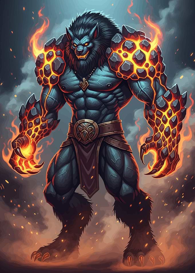 Fiery Werewolf Warrior