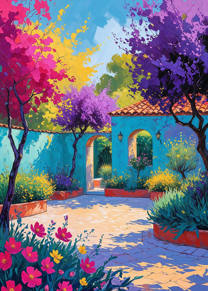 Bold Patio Courtyard Bloom