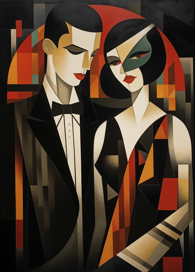 Art Deco Couple Portrait