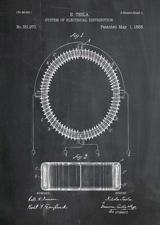 Nikola Tesla Electrical Distribution Patent