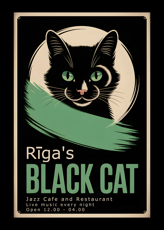 Riga's Black Cat Jazz Club Poster