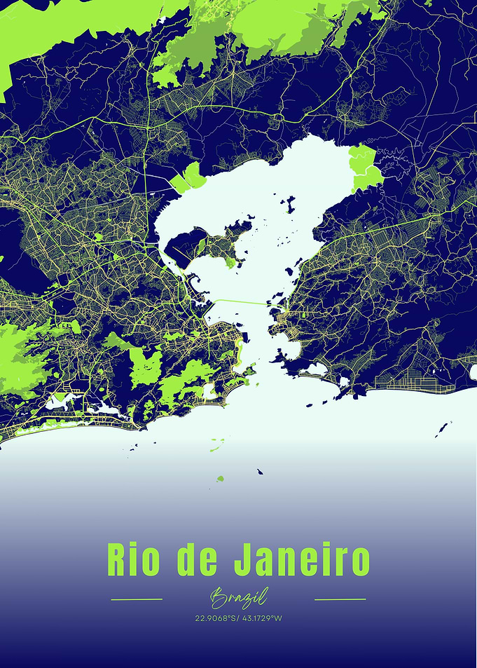 Rio de Janeiro Map Art