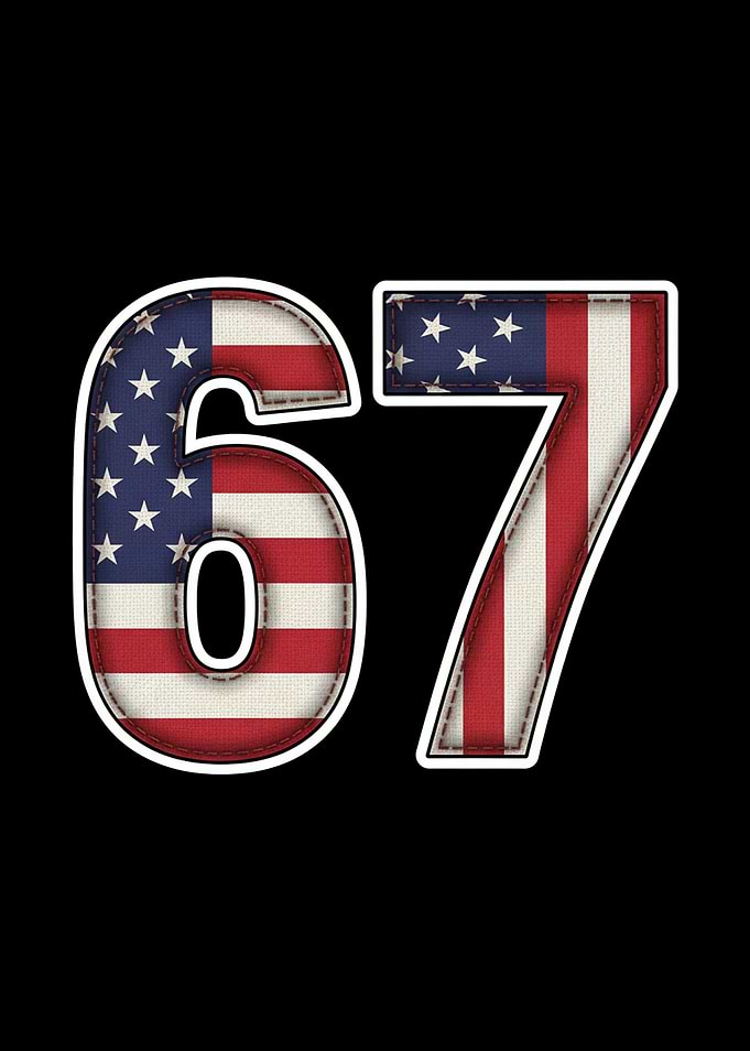 American Flag Number 67 Six Seven Meme