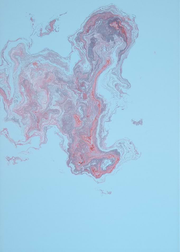 Abstract Fluid Art in Blue and Red