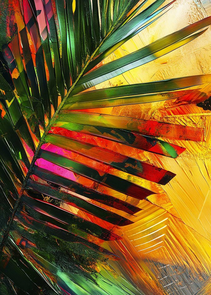 Colorful Palm Leaf Abstract