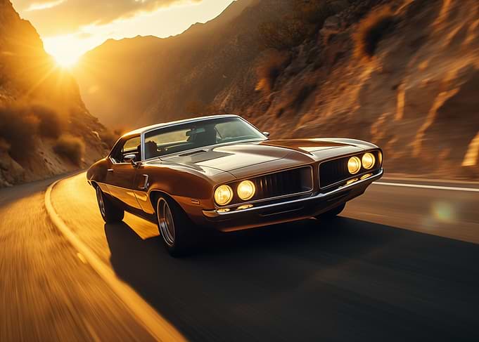 Classic Car at Sunset