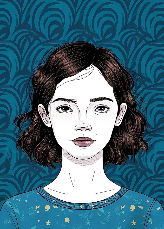 Portrait of a young woman illustration