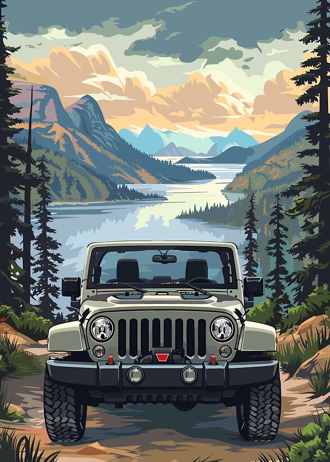 Jeep Adventure in Mountain Landscape