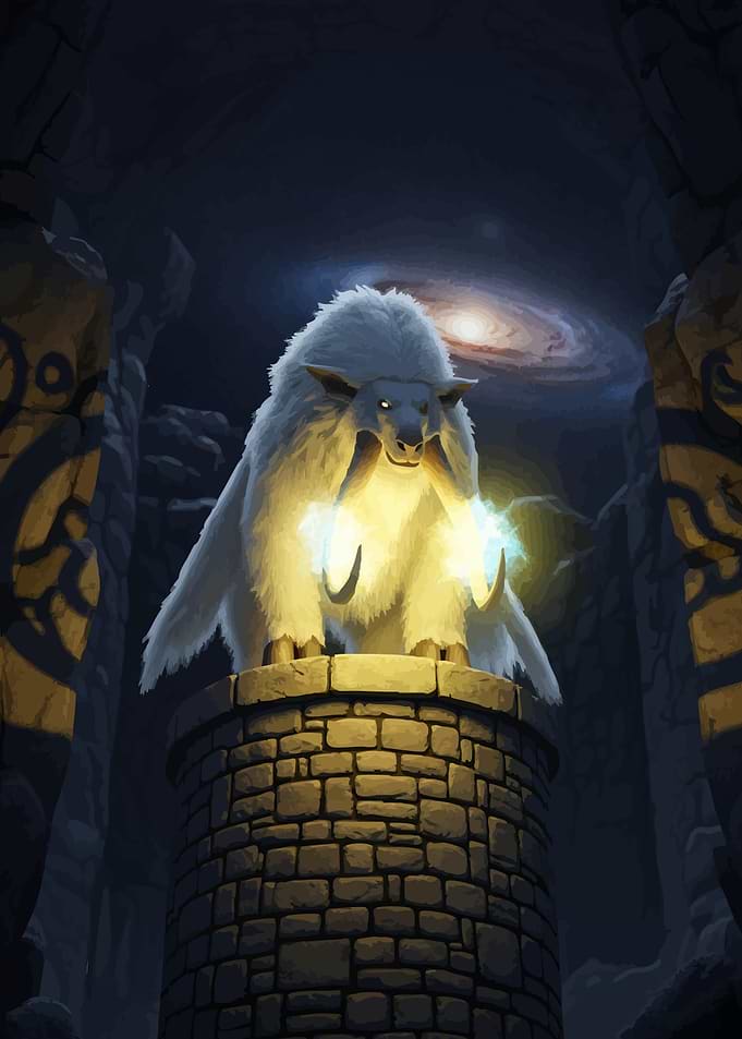 Glowing Creature Stone Pedestal