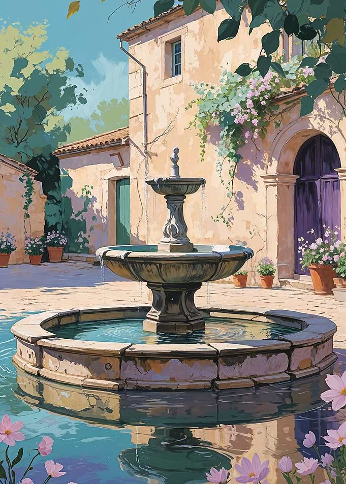 Mediterranean Courtyard Fountain