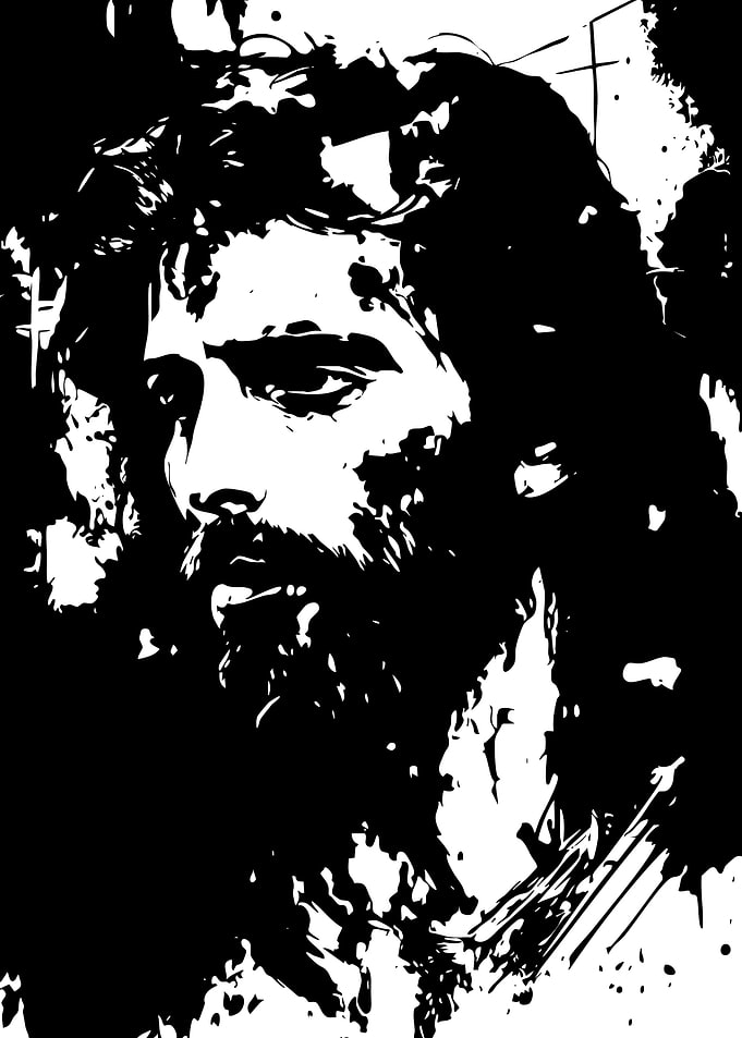 Monochrome Portrait of a Bearded Man