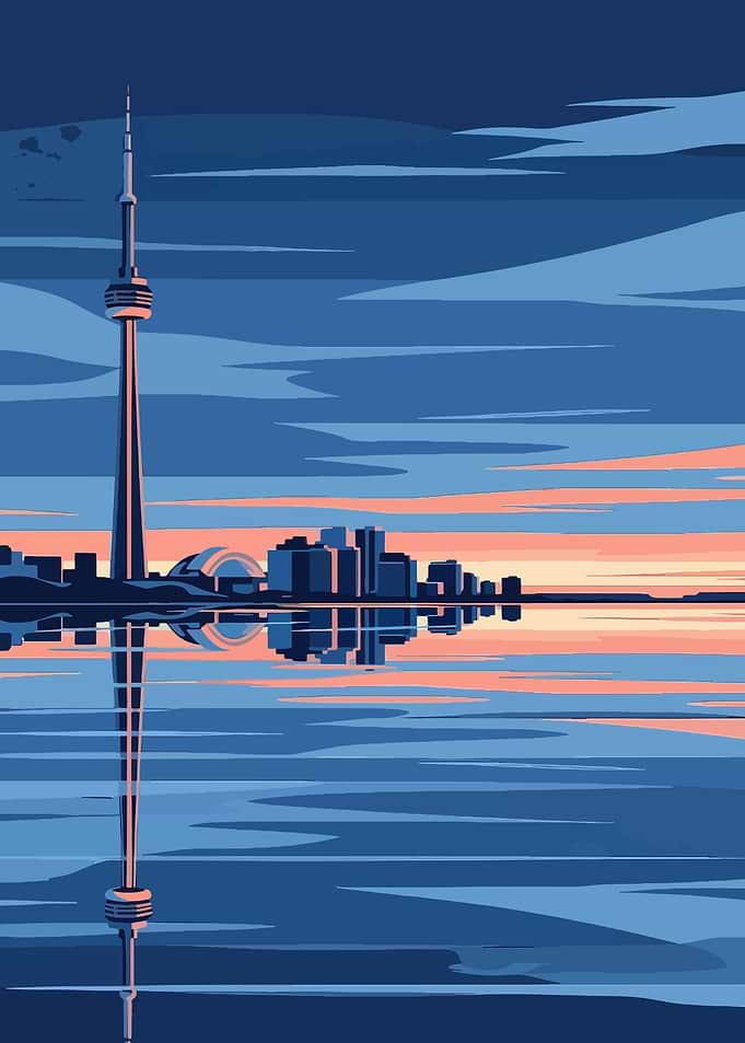 Toronto Skyline Reflection Art