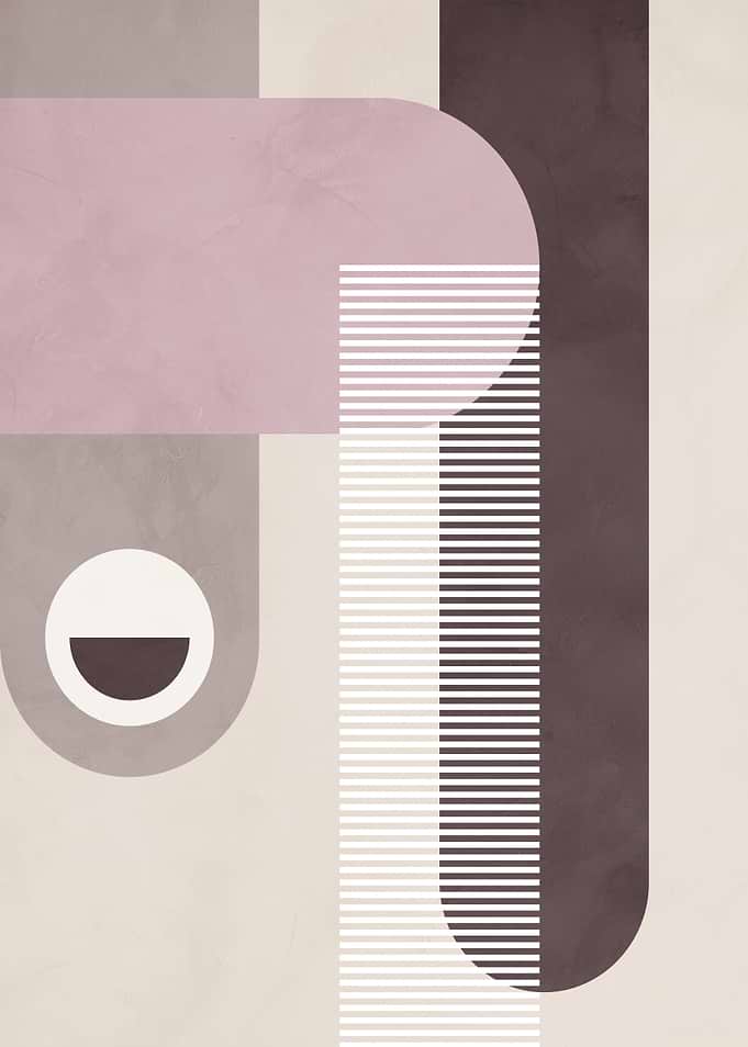 Abstract Geometric Shapes in Muted Tones