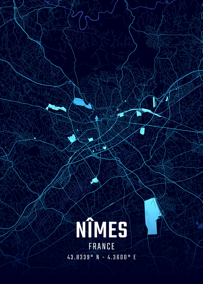 Nîmes Midnight City Map
