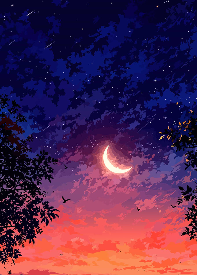 Crescent Moon Night Sky