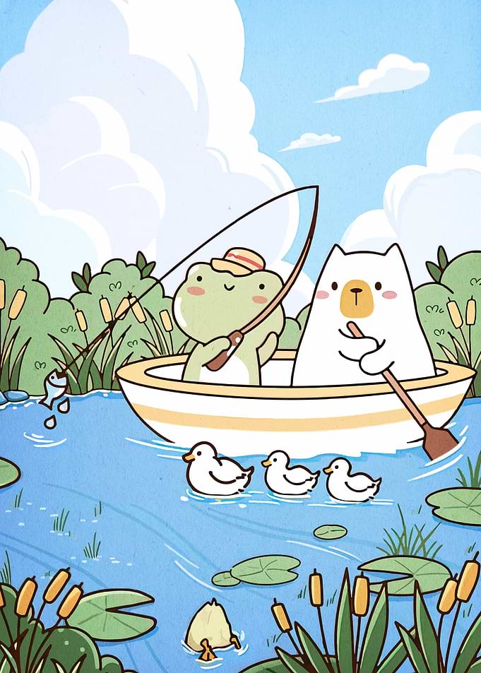 Frog and Bear Fishing Adventure
