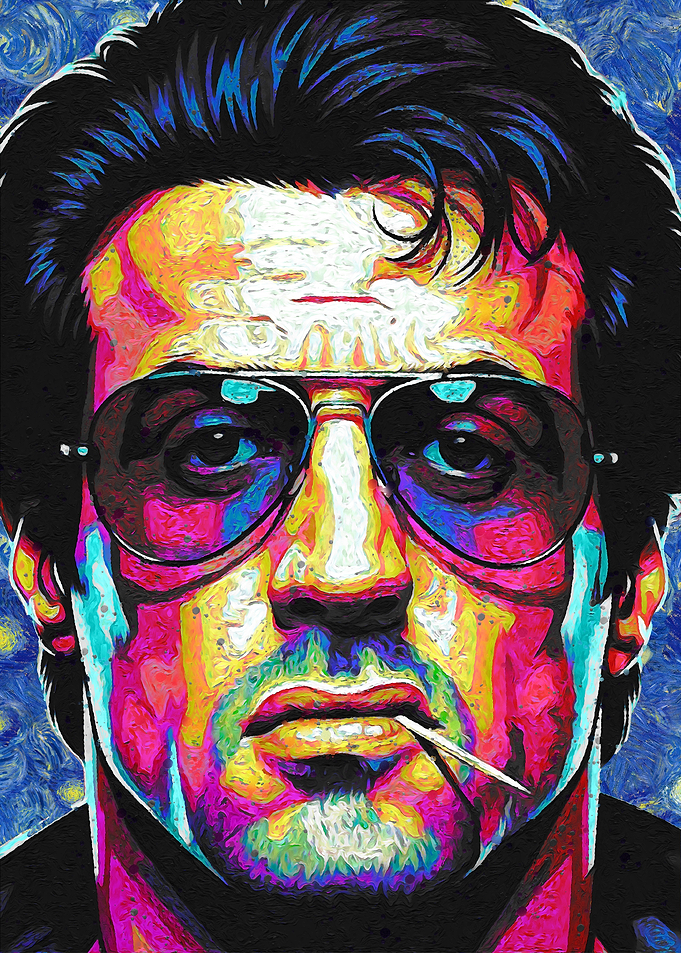 Sylvester Stallone Portrait Colorful