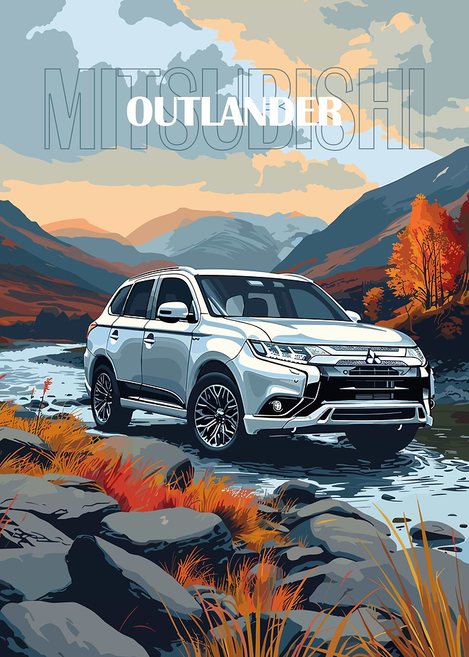 Mitsubishi Outlander in Mountain Landscape
