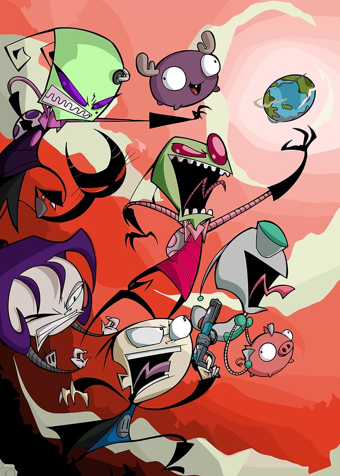 Invader Zim Cartoon Character Group