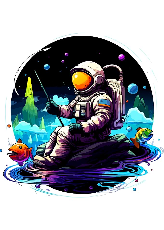 Astronaut Fishing in Space