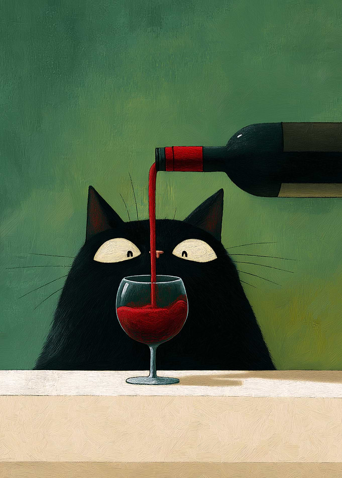 Black Cat and Wine
