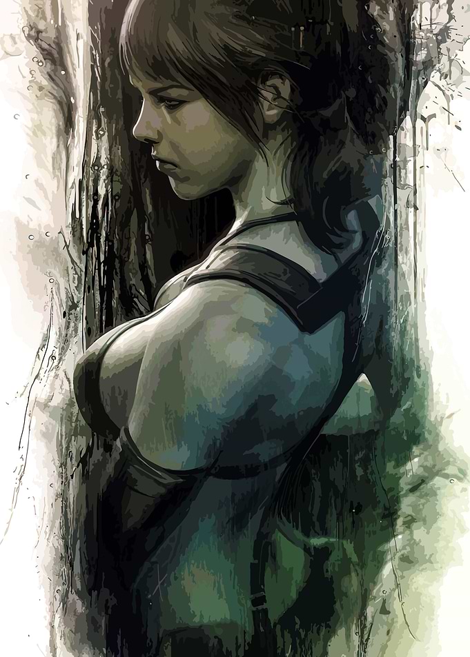Woman in harness, digital art