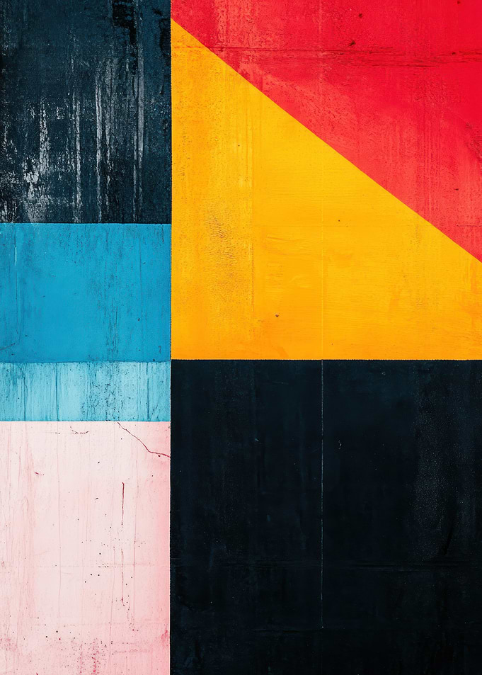 Abstract Geometric Color Block Wall Art