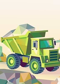 Geometric Dump Truck Illustration