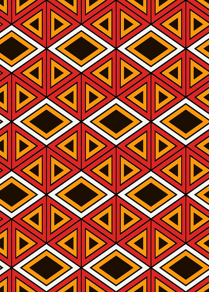 Geometric Pattern with Triangles and Diamonds