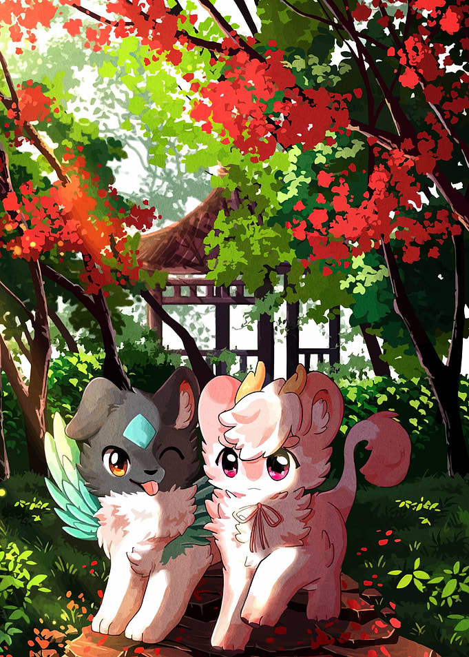 Two Cute Winged Creatures in Nature