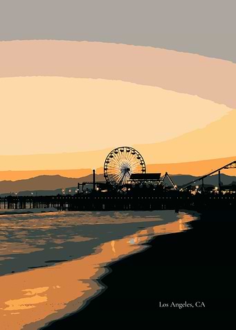 Santa Monica Pier at Sunset
