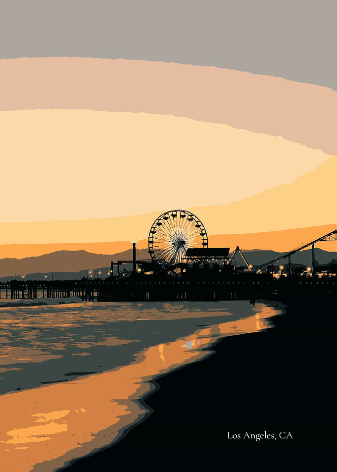 Santa Monica Pier at Sunset