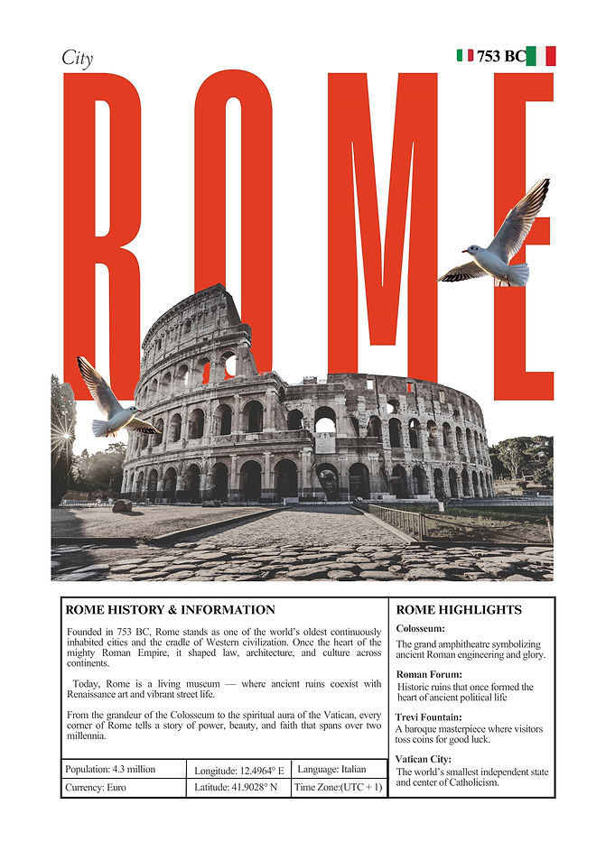 Rome City Travel Poster