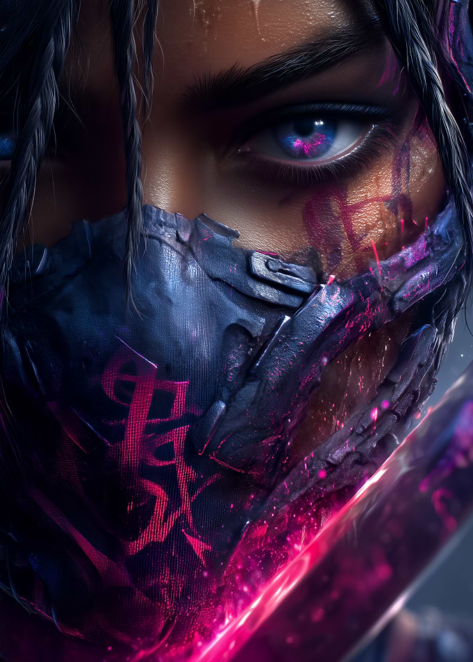 Cyberpunk Ninja Close-Up