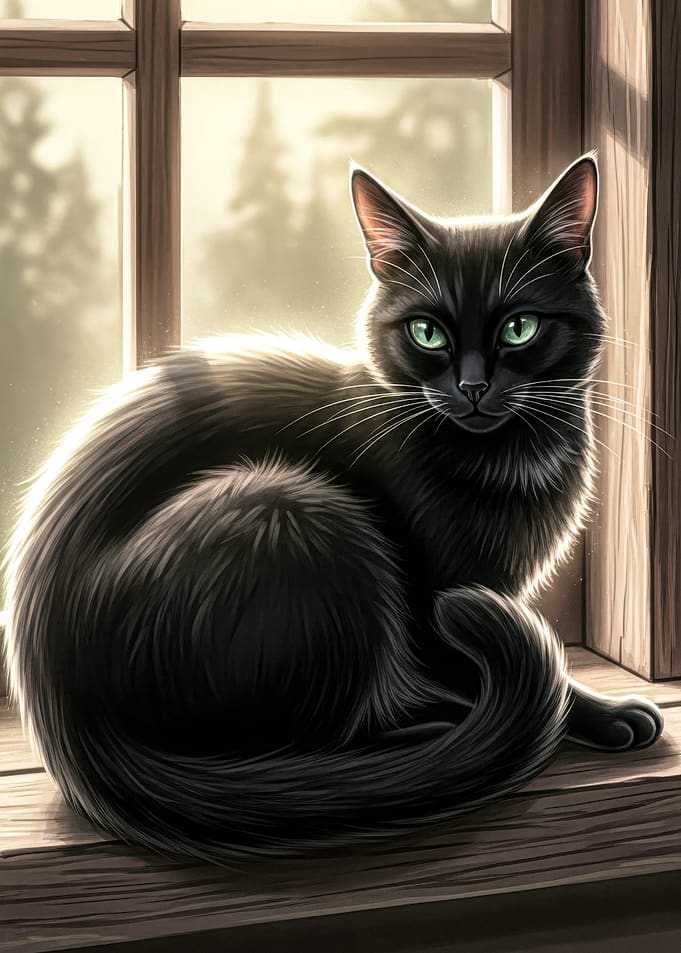 Emerald Eyes by the Window
