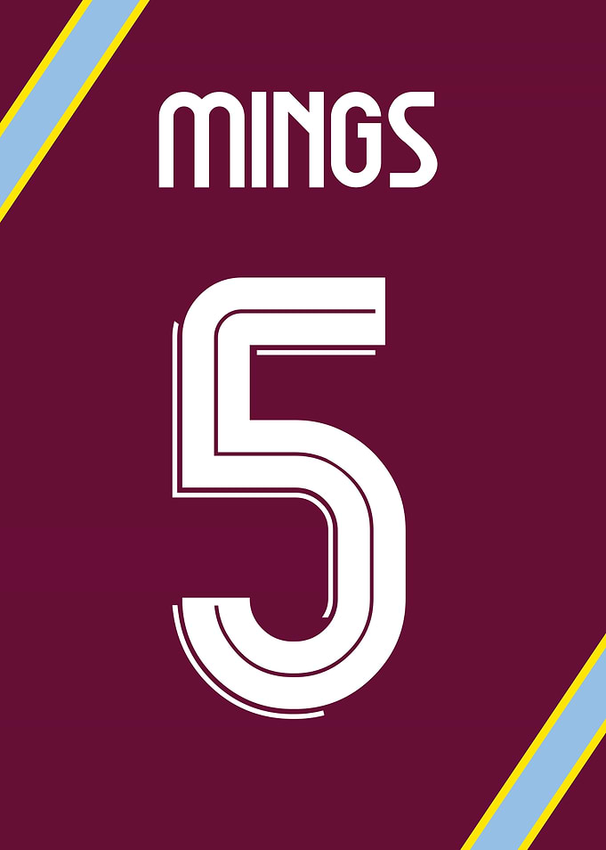 Tyrone Mings Number 5 Aston Villa Football Jersey