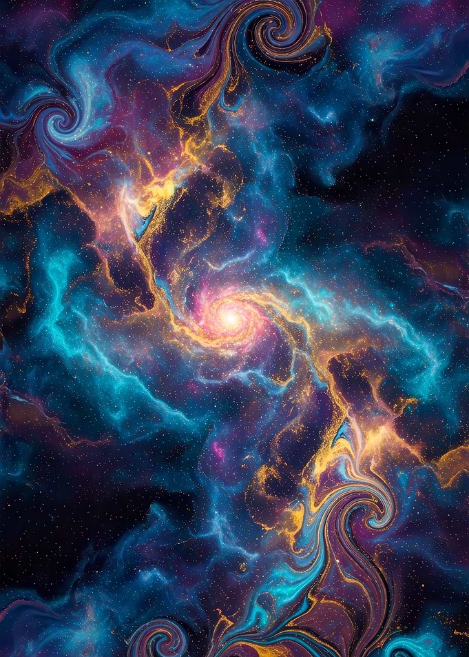 Celestial Vortex Neon Nebula Swirl