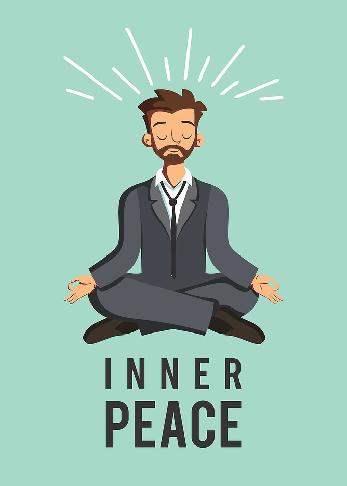Meditating Businessman Seeking Inner Peace