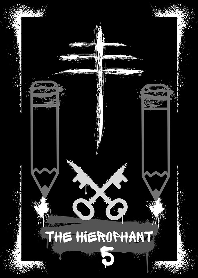 The Hierophant Tarot Card Graffiti Art