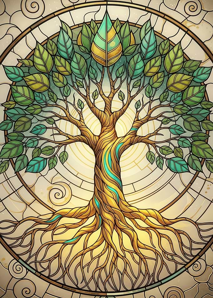 Stained Glass Tree of Life