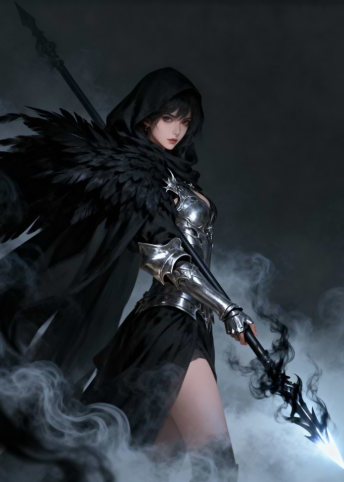 Dark Fantasy Warrior with Spear