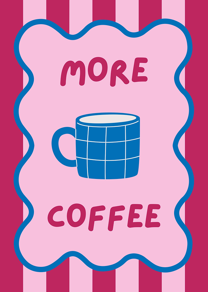 More Coffee Mug Pink Stripes