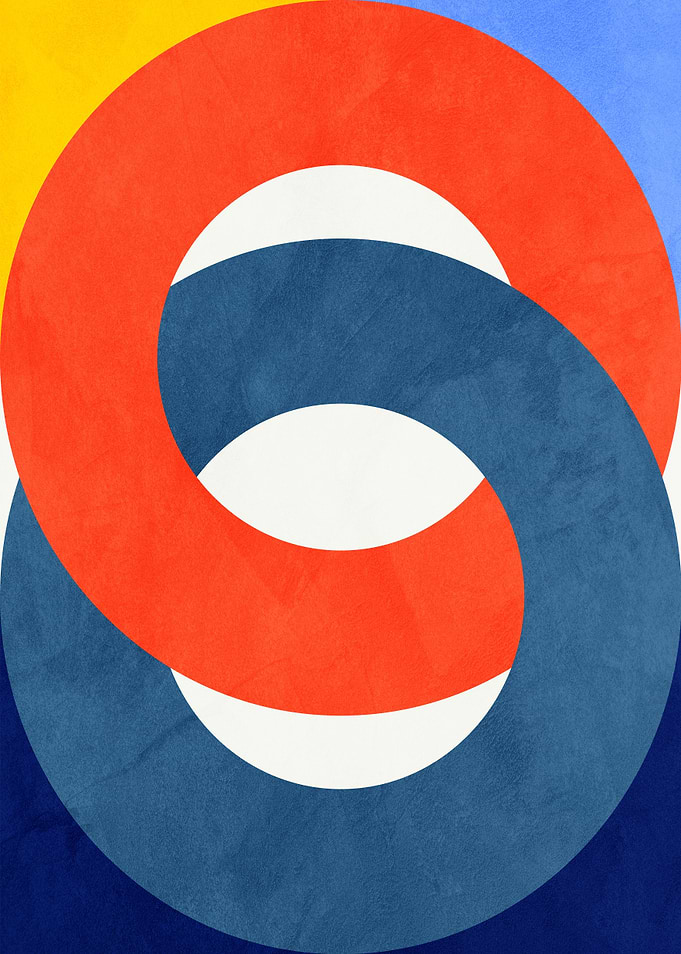 Interlocking Circles Abstract Art