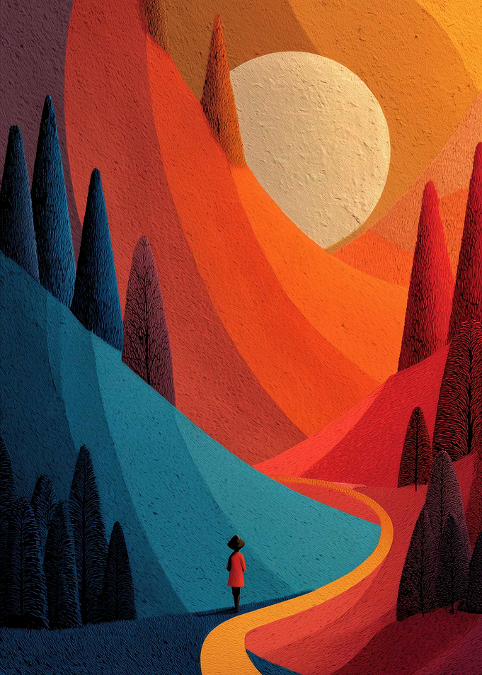 Abstract Landscape - Forest of Golden Dreams