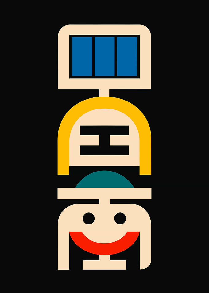 Abstract Geometric Face Portrait